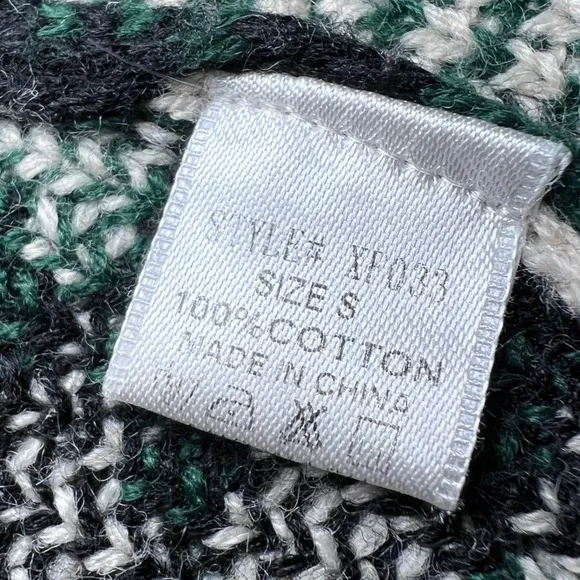 Bear Dance Womens Size Small Cardigan Sweater Green White Black Aztec Geometric - Picture 5 of 12